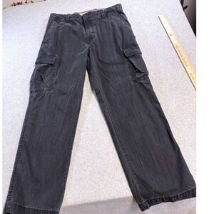 Dockers Cargo Pants Mens 36x32 Gray Relaxed Fit Flat Front Cotton Work Utility